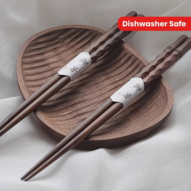 5 Pairs of Authentic Japanese Chopsticks | Durable Dishwasher-Safe, Ideal for Home, Restaurant, Hotel Gifts - Professional Kitchen Tools, Essential for High-Quality Exquisite , Traditional Craftsmanship, Natural Wood