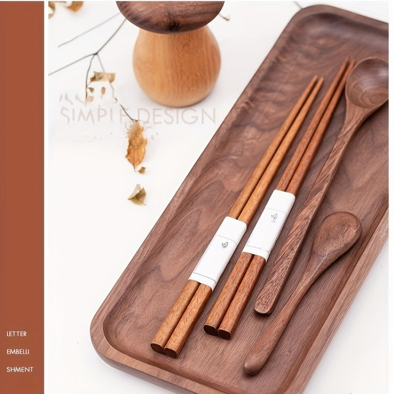5\u002F 10 pairs of natural wooden chopsticks - high-end anti slip pointed solid wood, traditional Chinese tableware, elegant white label, suitable for single and double family use, pair set | elegant tableware | wooden chopsticks