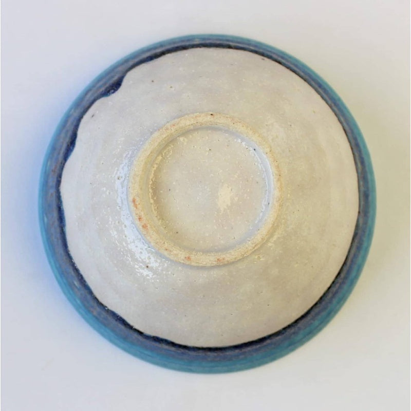 Tori Shigaraki Ware Aqua Rice Bowl W412 - 06