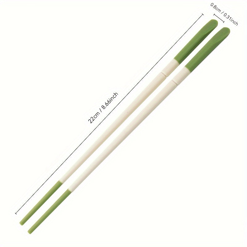 8.66inch Bicolor Silicone Chopsticks Household Tableware New Chopsticks Tableware