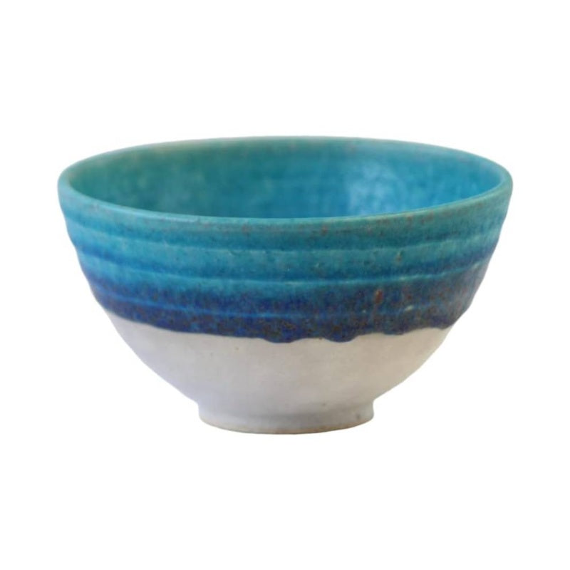 Tori Shigaraki Ware Aqua Rice Bowl W412 - 06