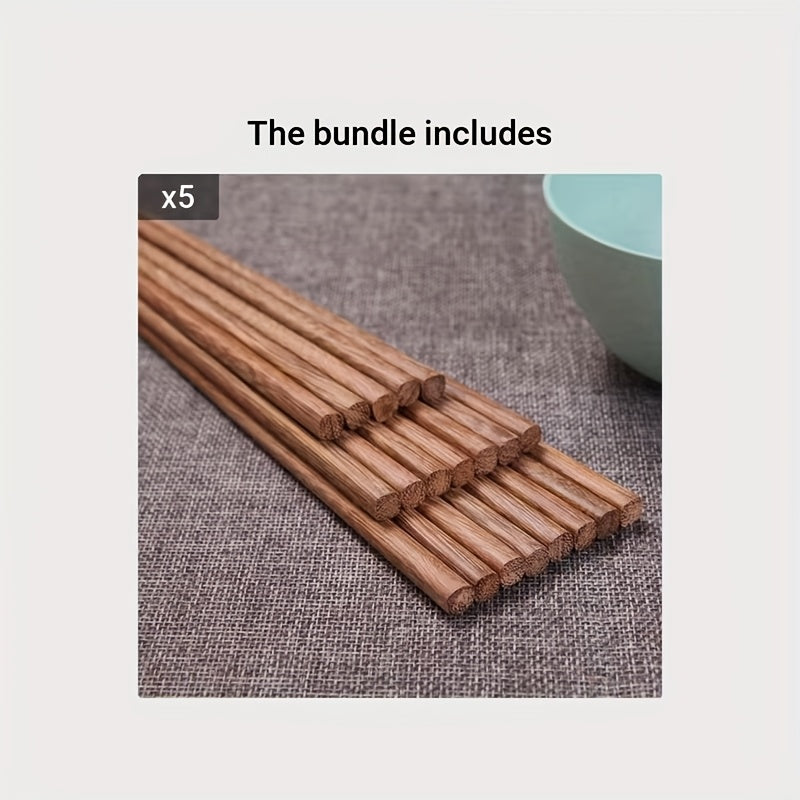 20pcs 10 Pairs Of Reusable Chinese Solid Wood Chopsticks with Non Slip Grip, Suitable for Sushi, Food Sticks, Tableware, Gifts, Kitchen Tools