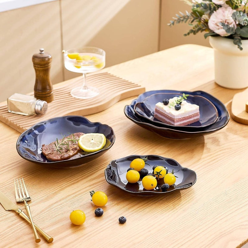 16pcs Ceramic Dinnerware & Stoneware Dishware Suitable for - Chip & Scratch Resistant, Dishwasher & Microwave Safe Plates and Bowls, Elegant Dinnerware for &, Ideal for Daily Meals, Dinner Parties, Travel (16pcs)