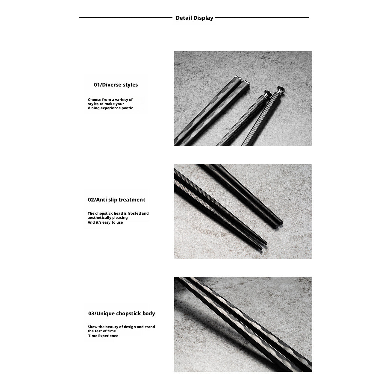 5 Pairs Premium Alloy Fiberglass Chopstick Set, Made of PET Silvery Ion Anti-slip and Reusable Material, Suitable for Home, Kitchen, Restaurant and Outdoor Use. 9.5 Inches in Size, Perfect for Eating Pasta, Sushi, Dumplings and Desserts. Comes in an