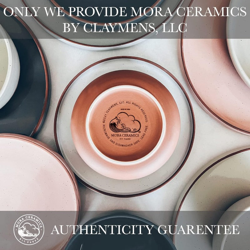 Ceramic Bowls Set - Heavy-Duty Scratch-Resistant Potstery with 20% Paladin Clay, Microwave\u002FOven\u002FDishwasher Safe - White & Charcoal Black Stackable Bowls for Soup, Salad, Cereal, Dinner - All- Glaze (Vanilla & Charcoal)