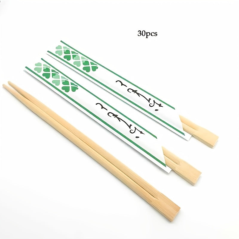 30 Pairs Of Solid Non-fragmented Chopsticks | Individually Packaged Disposable Wooden Chopsticks | Best for Sushi And Asian Dishes.